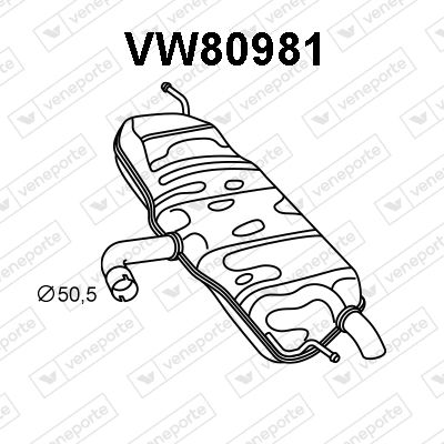 Глушитель выхлопных газов конечный VENEPORTE VW80981 для VW EOS
