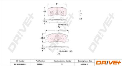 BREMSBELAGSATZ SCHEIBENBREMSE DR!VE+ DP1010100012 2