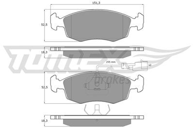 Комплект тормозных колодок, дисковый тормоз TOMEX Brakes TX 11-86 для FIAT PALIO