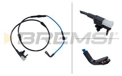 Warning contact, brake pad wear