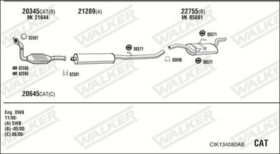 Układ wydechowy WALKER CIK134080AB