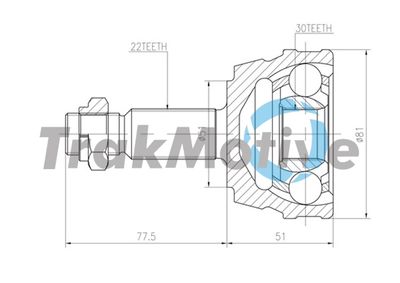 Шарнирный комплект, приводной вал TrakMotive 40-0815 для VW FOX