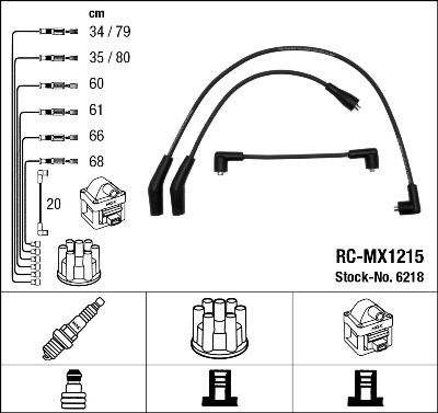 Комплект проводов зажигания NGK 6218 для TRIUMPH STAG