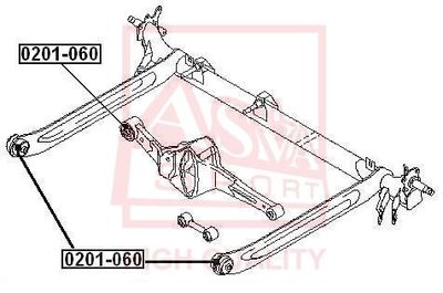 ASVA 0201-060 Сайлентблок рычага  для NISSAN ALMERA II Hatchback (N16) 1.5