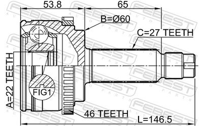 Joint Kit, drive shaft 2210-SOULA46