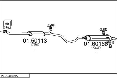 Układ wydechowy MTS PEUG45690A012483