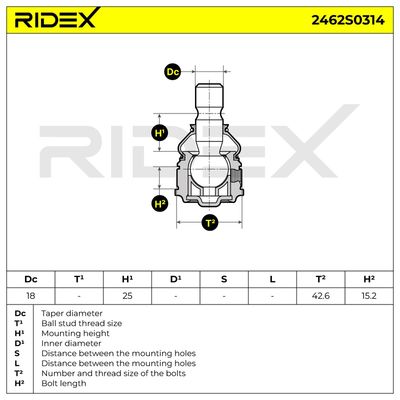 Шарнири RIDEX 2462S0314