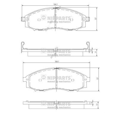 Комплект тормозных колодок, дисковый тормоз NIPPARTS J3601088 для NISSAN NAVARA