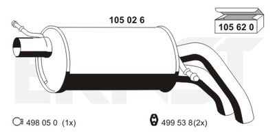 Глушитель выхлопных газов конечный ERNST 105026 для VW SHARAN