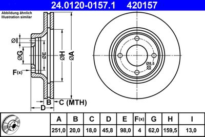 Тормозной диск ATE 24.0120-0157.1 для SEAT MALAGA