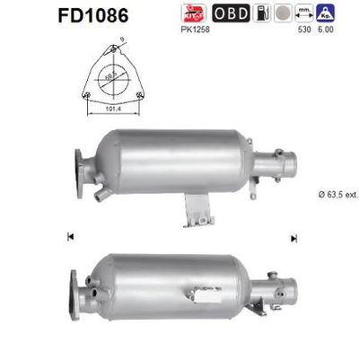 Filtr sadzy / filtr cząstek stałych, układ wydechowy AS LR013742
