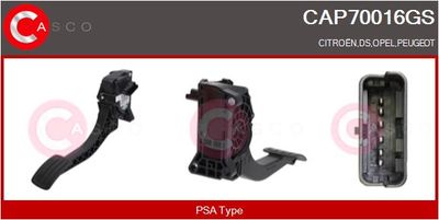 SET PEDALE CONDUCERE CASCO CAP70016GS