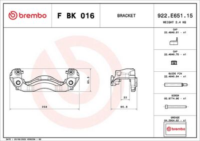 BREMSSATTELHALTERSATZ BREMBO FBK016 1