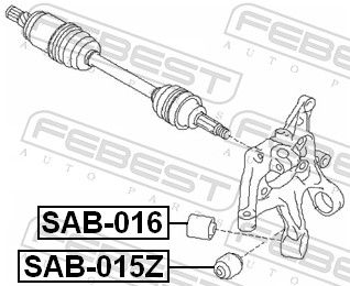 Mounting, control/trailing arm SAB-015Z