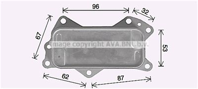 масляный радиатор, двигательное масло AVA QUALITY COOLING JE3079 для JEEP WRANGLER
