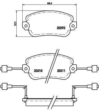 Комплект тормозных колодок, дисковый тормоз BREMBO P 23 007 для LANCIA TREVI