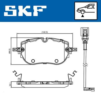 Sada brzdových destiček, kotoučová brzda SKF VKBP 81406 E