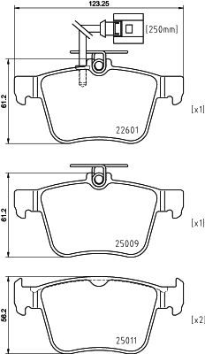 Комплект тормозных колодок, дисковый тормоз HELLA 8DB 355 025-661 для SEAT ATECA
