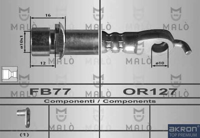 Тормозной шланг AKRON-MALÒ 80439 для CITROËN C1