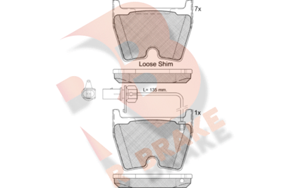 Комплект тормозных колодок, дисковый тормоз R BRAKE RB2113-208 для AUDI R8