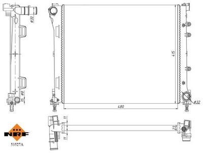 Radiator, engine cooling 53527A