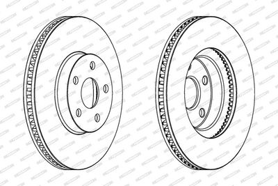 Remschijf set (2 stuks) Voor Links/Rechts past: TOYOTA ALLION I, CALDINA, CELICA, OPA, PREMIO 1.8/2.0 08.99-06.07