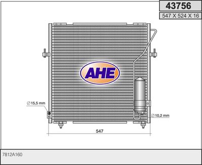 AHE 43756 Радіатор кондиціонера для MITSUBISHI (Митсубиши)