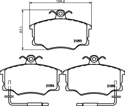 Комплект тормозных колодок, дисковый тормоз TEXTAR 2109302 для LANCIA THEMA