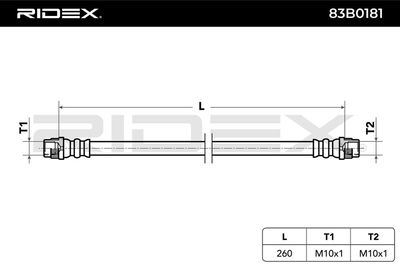 спирачен маркуч RIDEX 83B0181