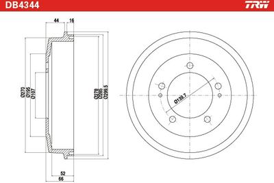 BREMSTROMMEL TRW DB4344 1
