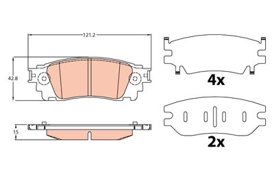 Комплект тормозных колодок, дисковый тормоз TRW GDB4459 для LEXUS NX