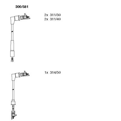 Комплект проводов зажигания BREMI 300/581 для SEAT RONDA