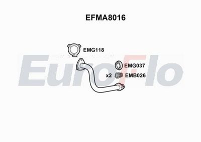 EuroFlo Exhaust Pipe EFMA8016