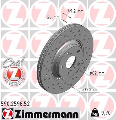 ZIMMERMANN 590.2598.52 Деталь для TOYOTA VERSO (_R2_) 2.2 D-CAT (AUR21_)