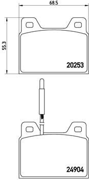 Комплект тормозных колодок, дисковый тормоз BREMBO P 61 005 для PEUGEOT 604