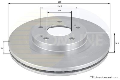 COMLINE ADC0361V Тормозные диски  для MITSUBISHI PAJERO (Митсубиши Пажеро)