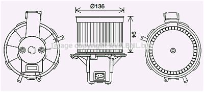Вентилятор салона AVA QUALITY COOLING FT8465 для ABARTH 500C