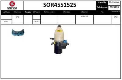 EAI SOR4551525 Насос гидроусилителя руля  для FIAT CROMA (Фиат Крома)