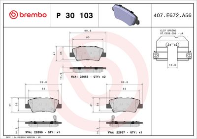 Brake Pad Set, disc brake P 30 103