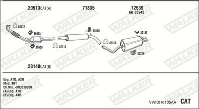 Изпускателна система WALKER VWK016105AA