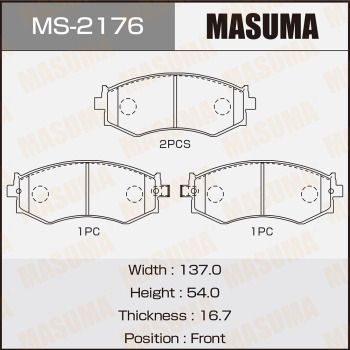 MASUMA MS-2176 Тормозные колодки барабанные  для NISSAN AVENIR (Ниссан Авенир)