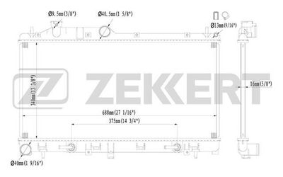 Радиатор, охлаждение двигателя ZEKKERT MK-1124 для SUBARU LEGACY
