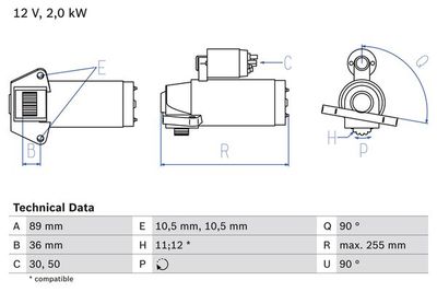 Startmotor BOSCH 0 986 021 810