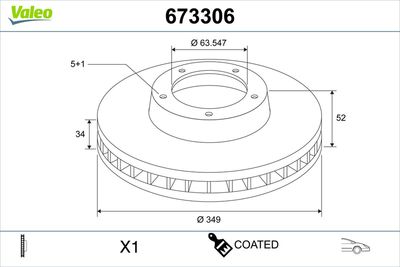 Tarcza hamulcowa VALEO 673306
