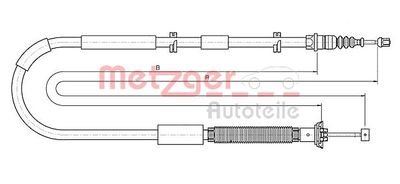 Тросик, cтояночный тормоз METZGER 12.0723 для FIAT BRAVO