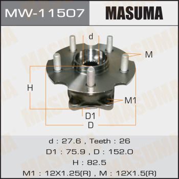 MASUMA MW-11507 Подшипник ступицы  для LEXUS NX (Лексус Нx)