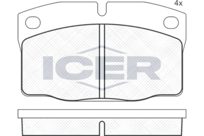 комплект спирачно феродо, дискови спирачки ICER 181092