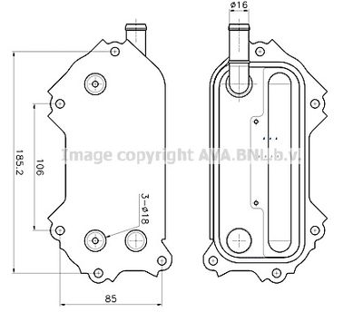 масляный радиатор, двигательное масло AVA QUALITY COOLING TO3792 для LEXUS IS