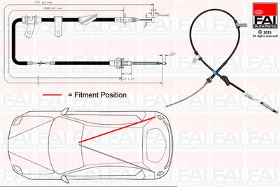 Тросик, cтояночный тормоз FAI AutoParts FBC0103 для LAND ROVER FREELANDER