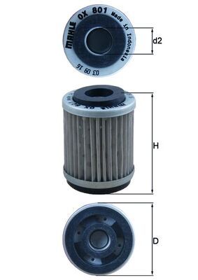 Filtr oleju MAHLE OX 801